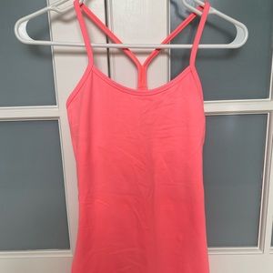Lululemon Power T Tank Neon Pink